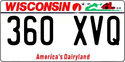 WI license plate 360XVQ