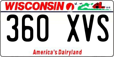 WI license plate 360XVS