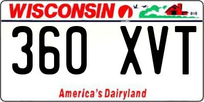 WI license plate 360XVT