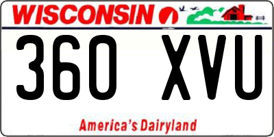 WI license plate 360XVU