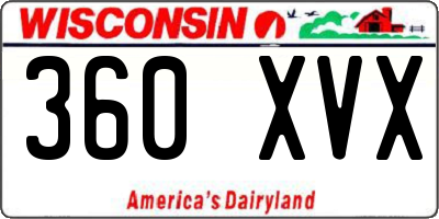 WI license plate 360XVX