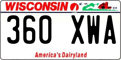 WI license plate 360XWA