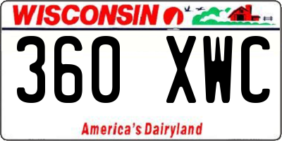 WI license plate 360XWC