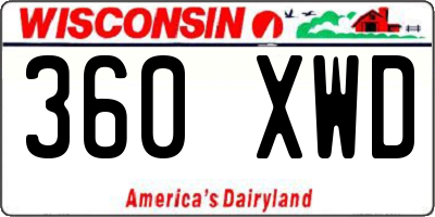 WI license plate 360XWD