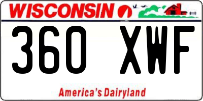 WI license plate 360XWF