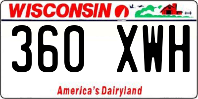 WI license plate 360XWH