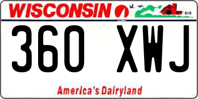 WI license plate 360XWJ