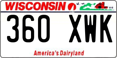 WI license plate 360XWK