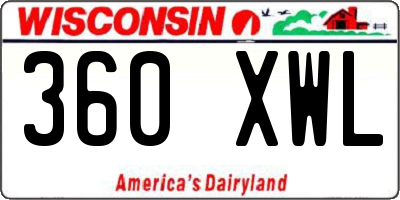 WI license plate 360XWL