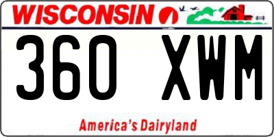 WI license plate 360XWM