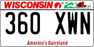 WI license plate 360XWN