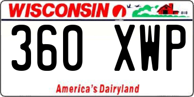 WI license plate 360XWP