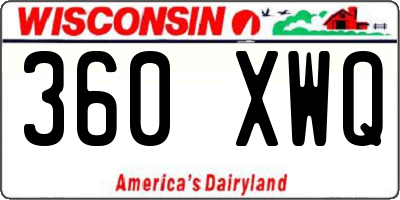 WI license plate 360XWQ
