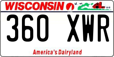 WI license plate 360XWR