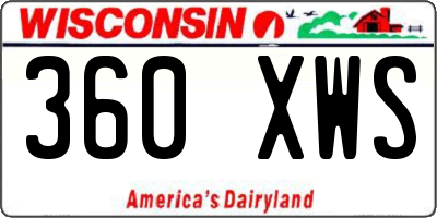 WI license plate 360XWS