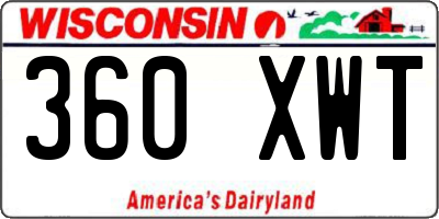 WI license plate 360XWT