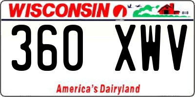 WI license plate 360XWV