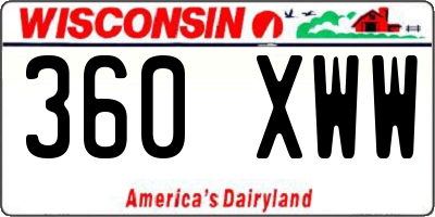 WI license plate 360XWW