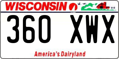 WI license plate 360XWX