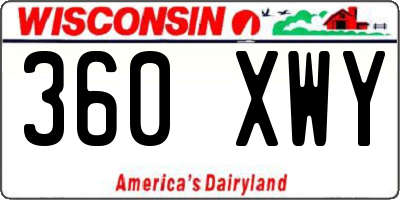 WI license plate 360XWY