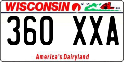 WI license plate 360XXA