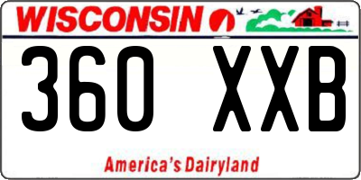 WI license plate 360XXB