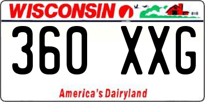 WI license plate 360XXG