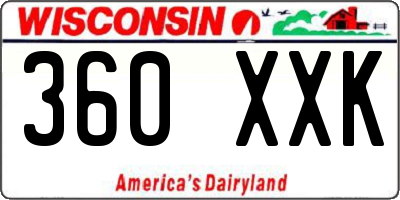 WI license plate 360XXK