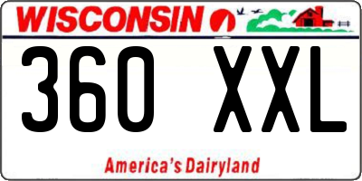 WI license plate 360XXL