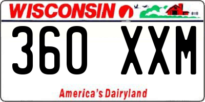WI license plate 360XXM