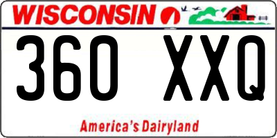 WI license plate 360XXQ