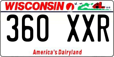 WI license plate 360XXR