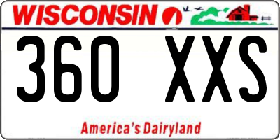 WI license plate 360XXS