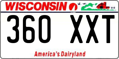 WI license plate 360XXT