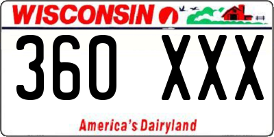 WI license plate 360XXX
