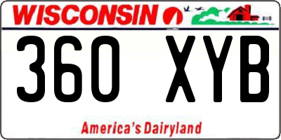 WI license plate 360XYB