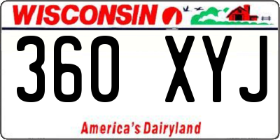 WI license plate 360XYJ