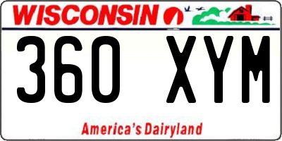 WI license plate 360XYM