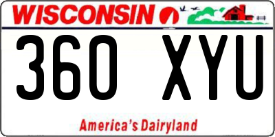 WI license plate 360XYU