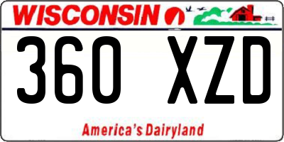 WI license plate 360XZD