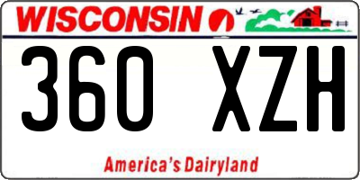 WI license plate 360XZH