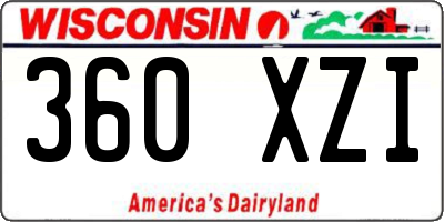 WI license plate 360XZI