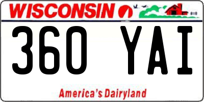 WI license plate 360YAI