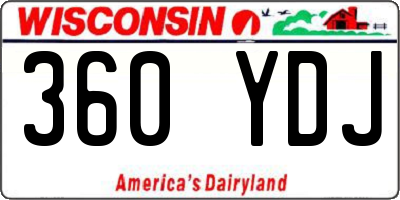 WI license plate 360YDJ
