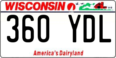 WI license plate 360YDL