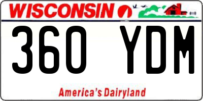 WI license plate 360YDM