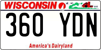 WI license plate 360YDN