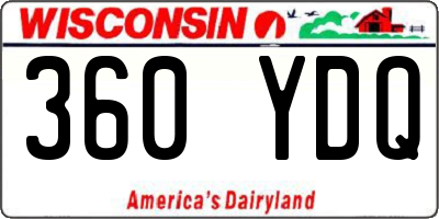 WI license plate 360YDQ