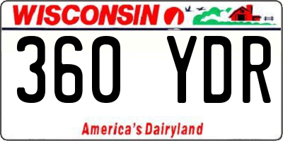 WI license plate 360YDR