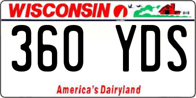 WI license plate 360YDS